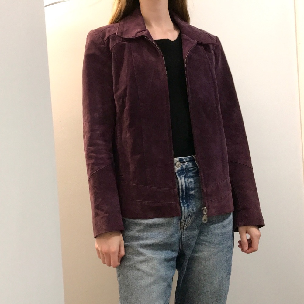 2 for $25 Cleo Petites purple real suede jacket